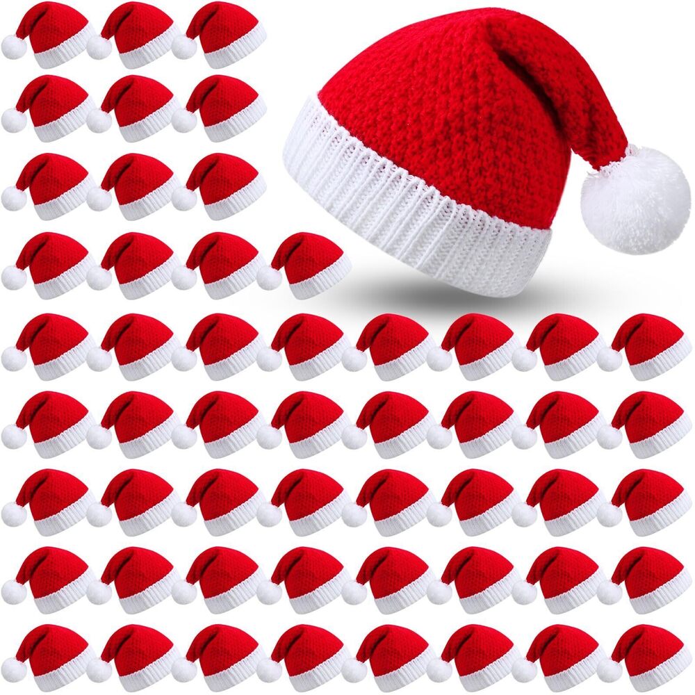 2598 48 Pieces Santa Hats Bulk, Christmas Knitted Santa Beanie, Xmas Winter
